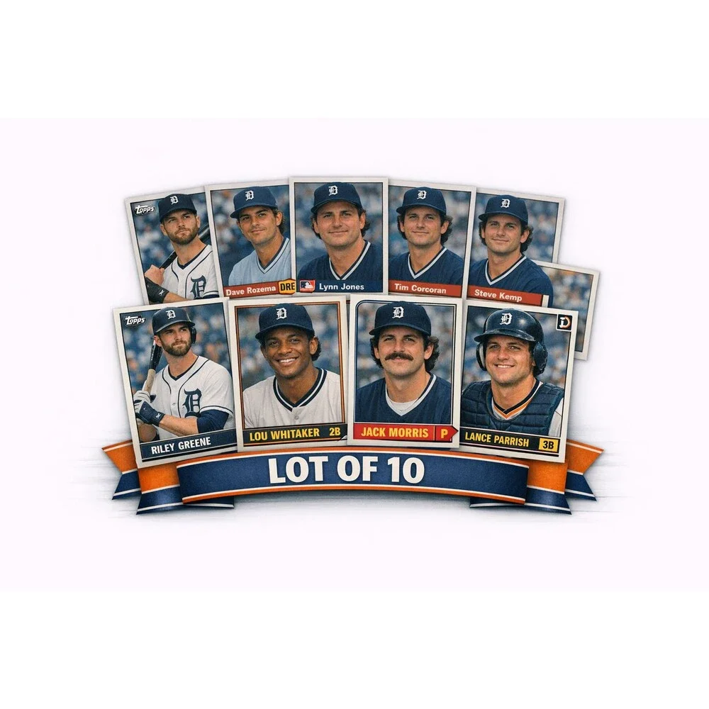 Detroit Tigers Card Lot + Whitaker + Morris + Parrish – 10 Cards